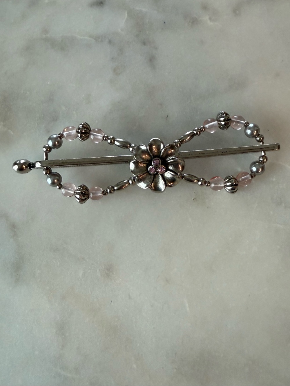 Silver & Pink Flexi Clip by Lila Rose